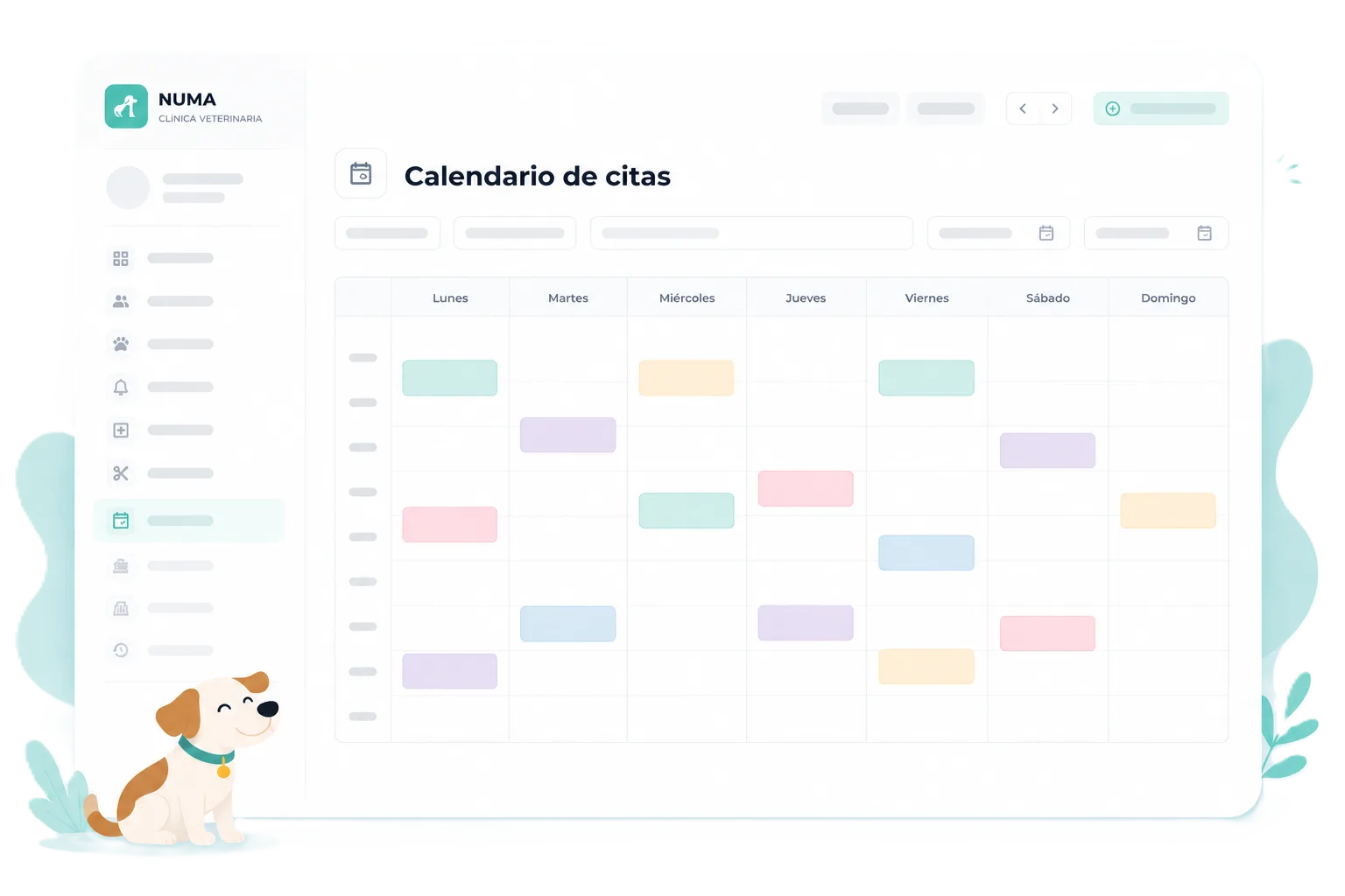 Vista previa del módulo de agenda clínica inteligente de Numa